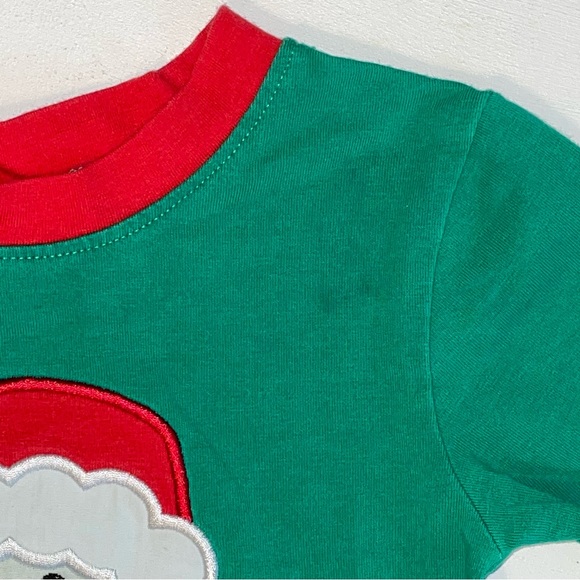 Smocked A Lot | Santa Appliqué Christmas Pajamas Set Infant Baby Boys Size 3m - Picture 5 of 6